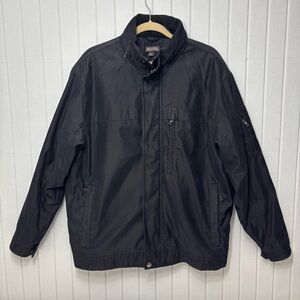 Michael Kors Bomber Jacket Hooded Zip-Up/Snap On Men’s Size L‎ Black